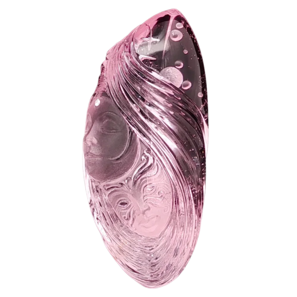 Etherial Duality — pink tourmaline carving