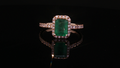 Emerald halo ring