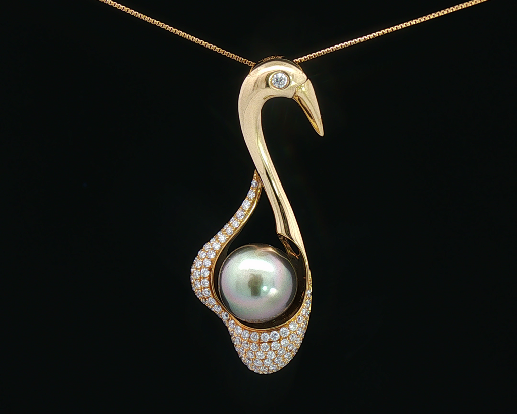 Tahitian Pearl Bird Pendant