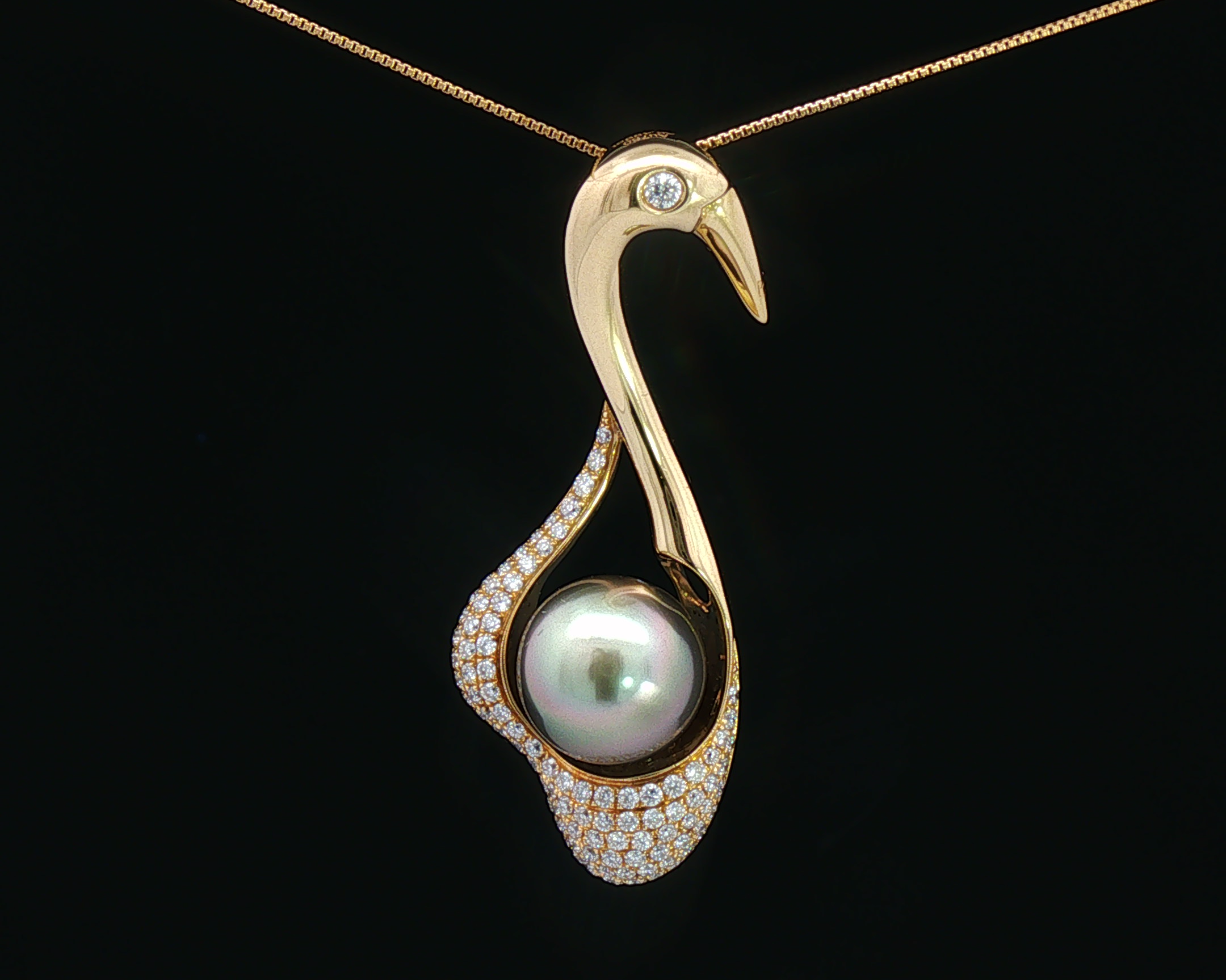 Tahitian Pearl Bird Pendant