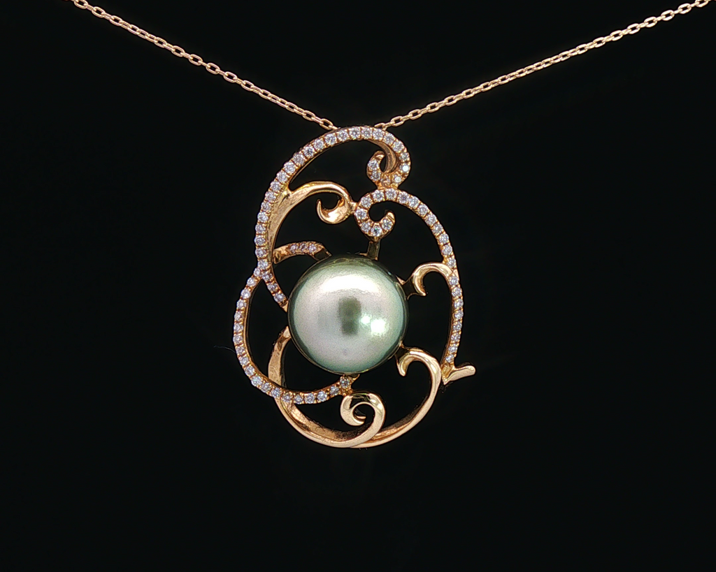 Tahitian Pearl Flower Pendant