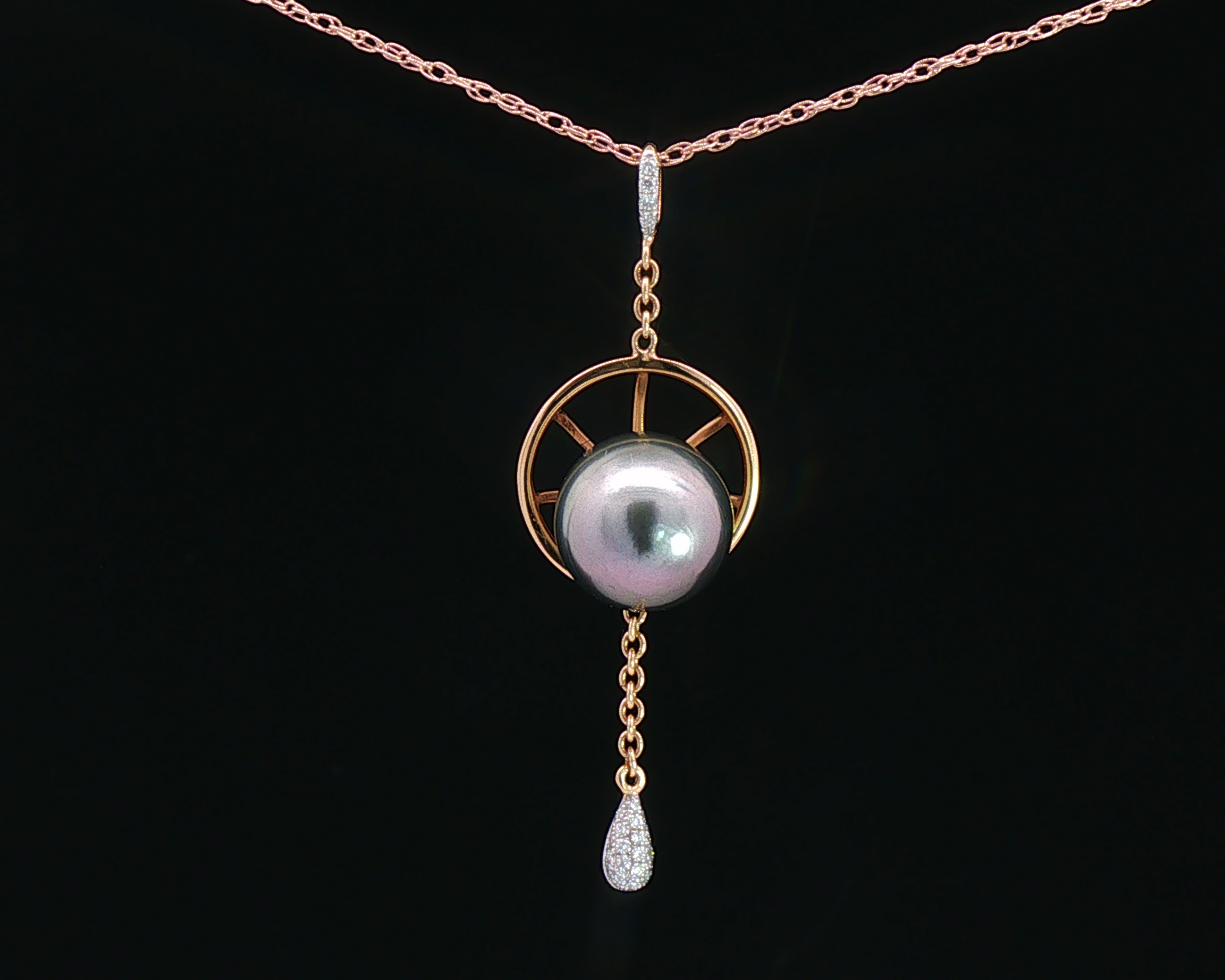 Tahitian Pearl Compass Pendant