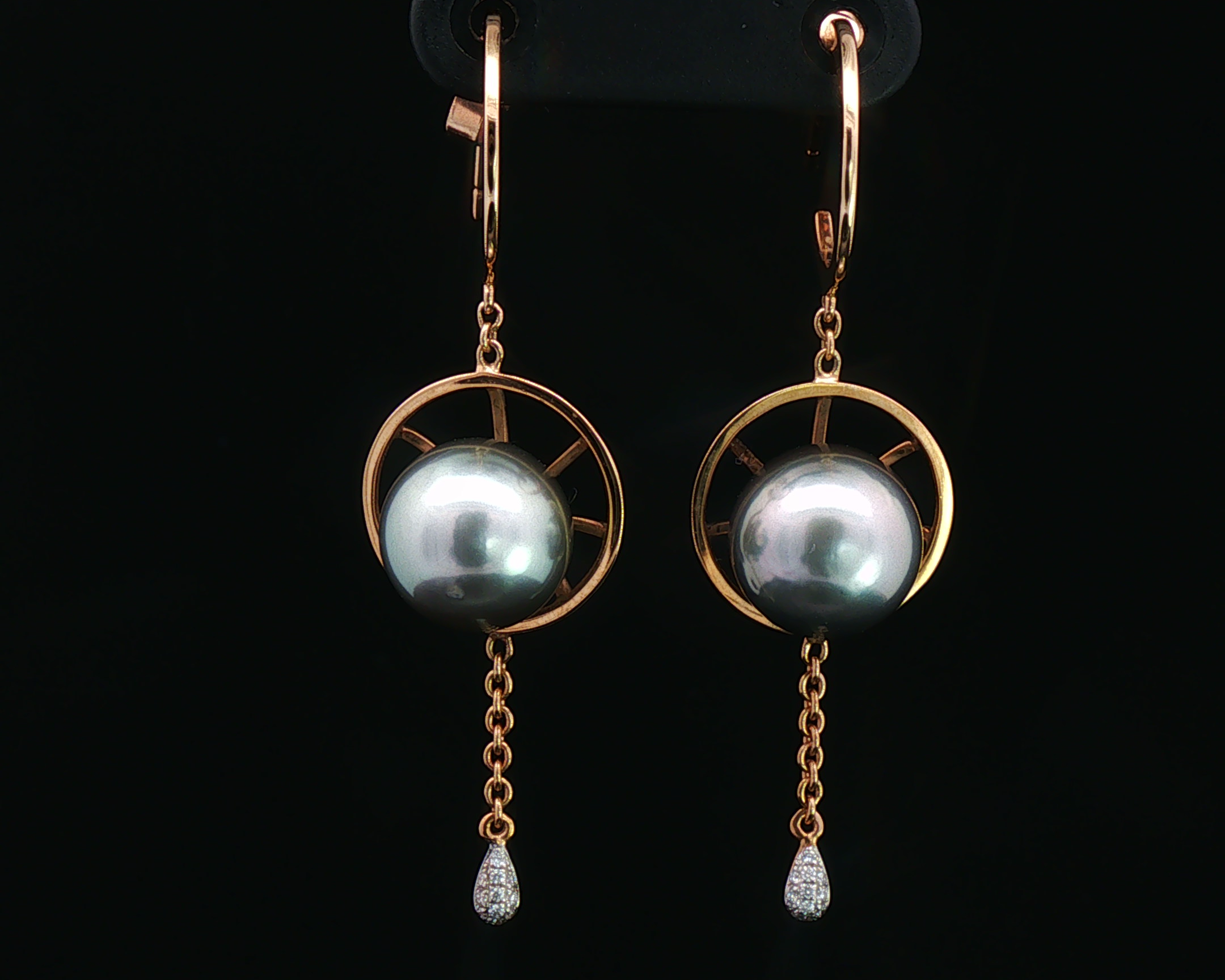 Tahitian Pearl Compass Earrings