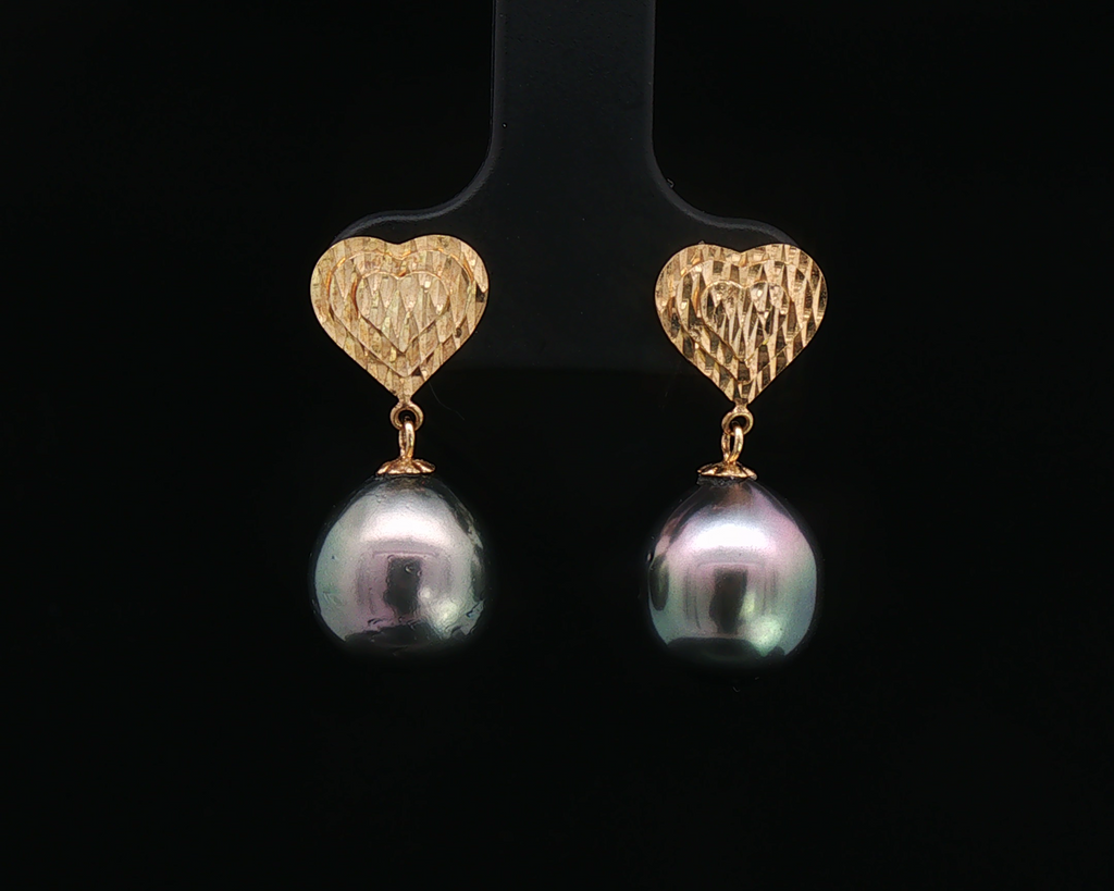 Tahitian Pearl Heart Earrings