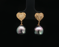 Tahitian Pearl Heart Earrings