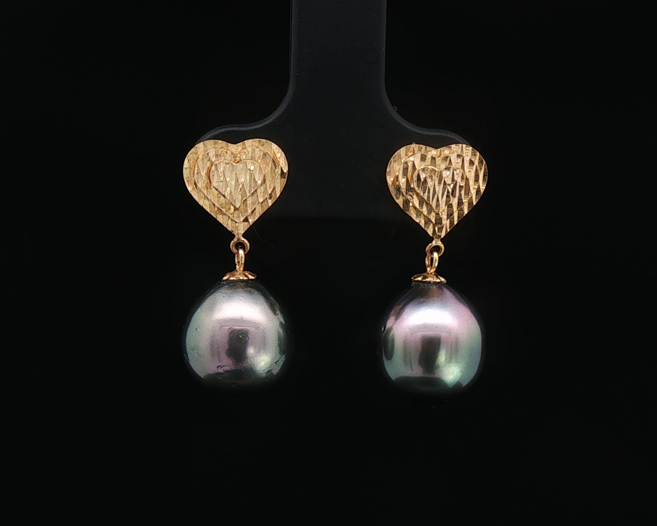 Tahitian Pearl Heart Earrings