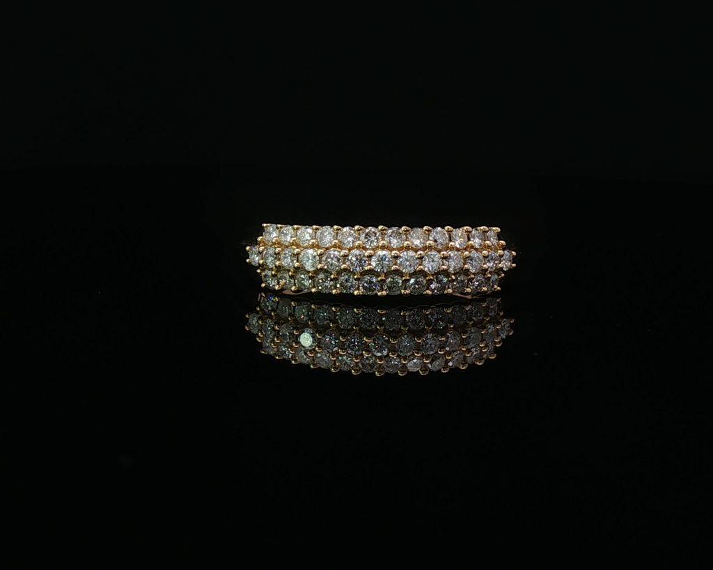 Tripple row diamond band