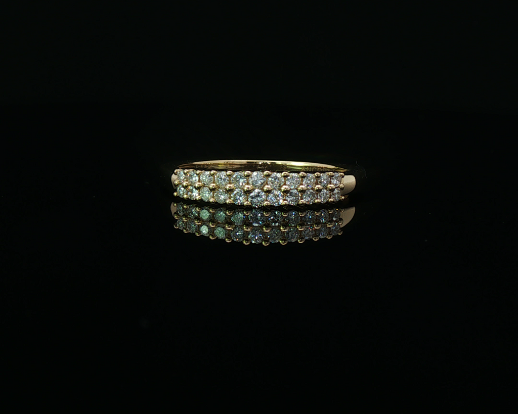 Dual row diamond band