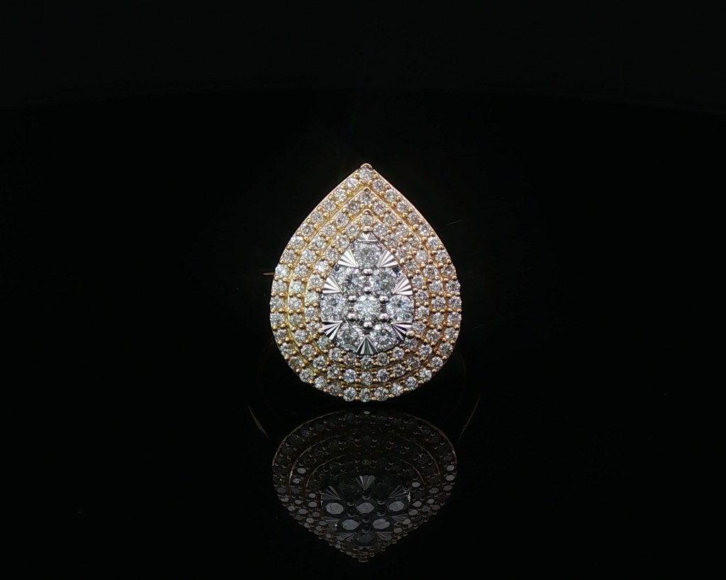 Mosaic pear ring