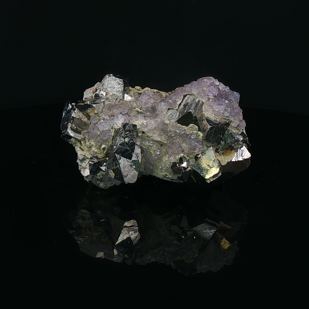 Fluorite on arsenopyrite
