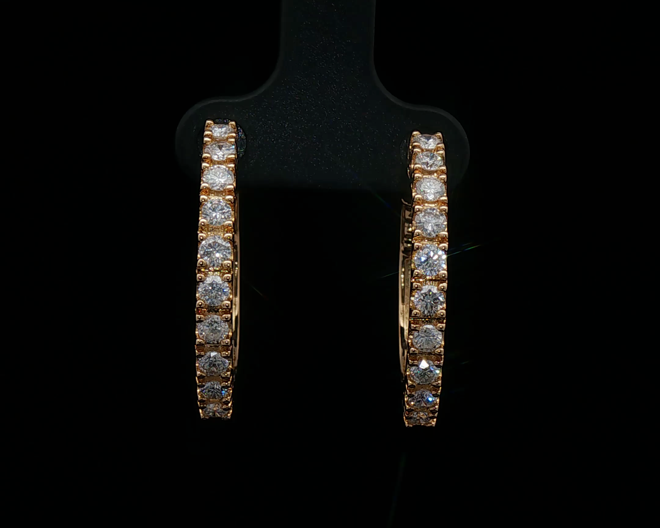 Prong set hoops large