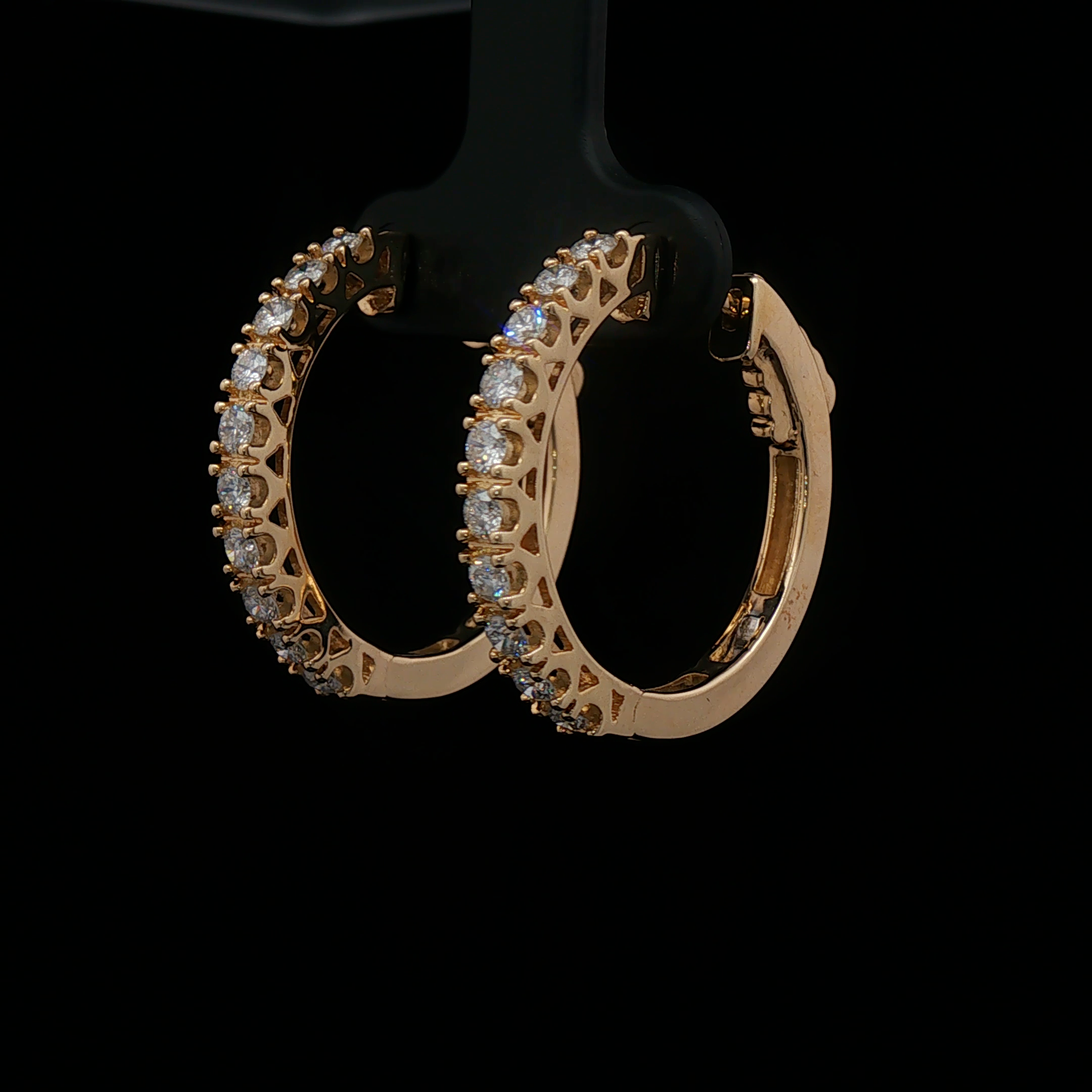 Prong set hoops large