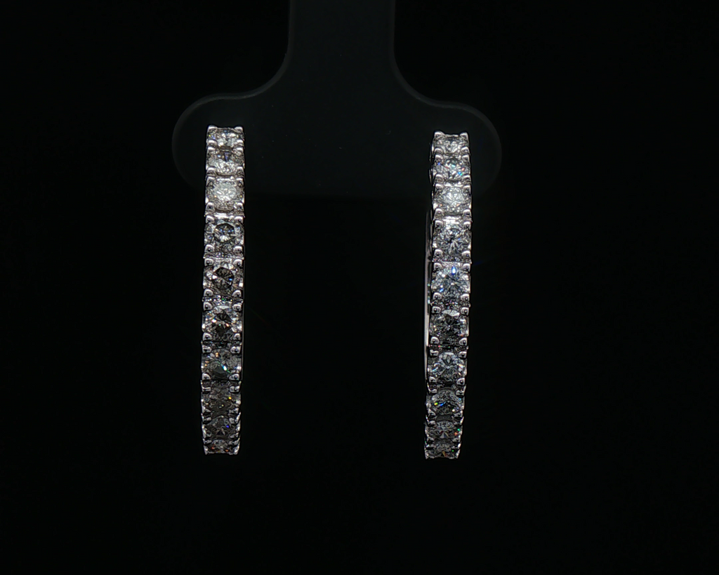 Prong set hoops large