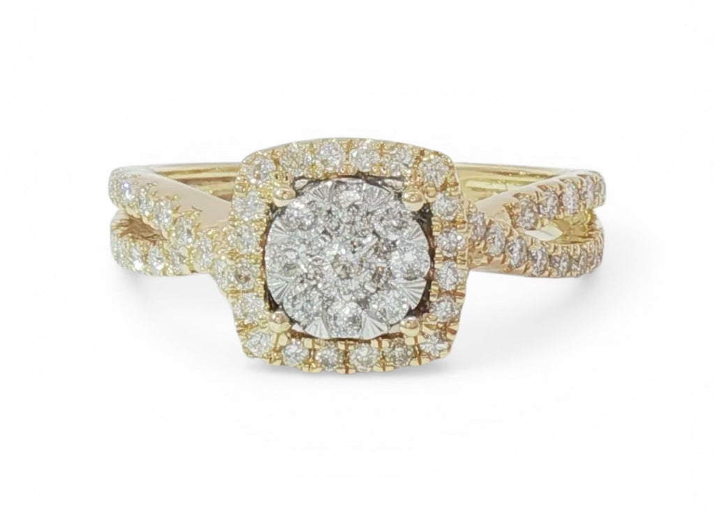 Twist halo ring