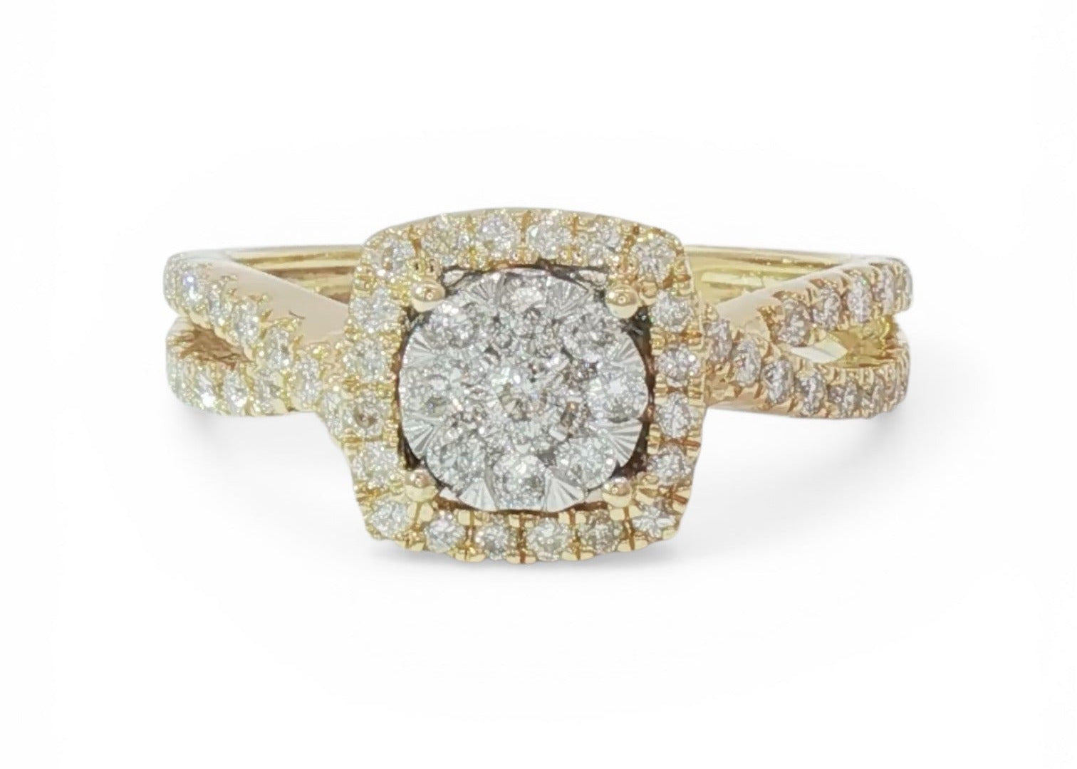 Twist halo ring