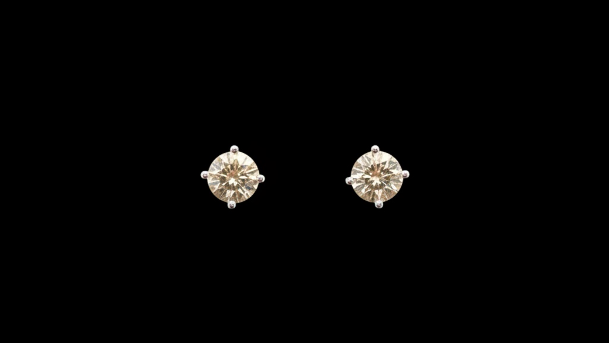 Yellow sapphire studs