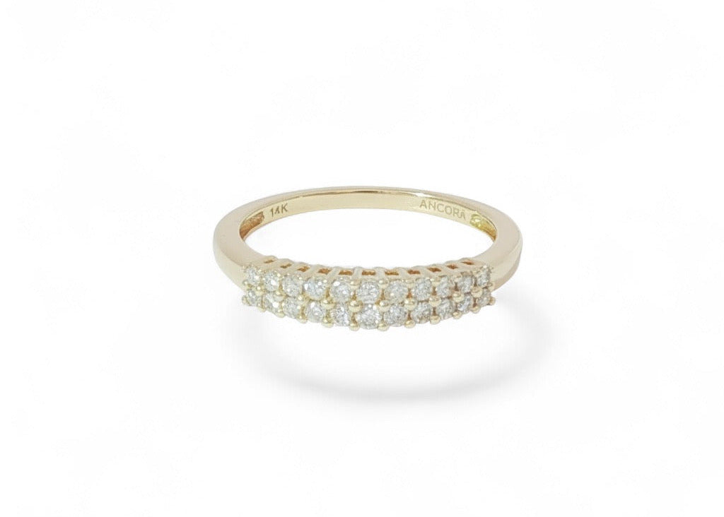 Dual row diamond band