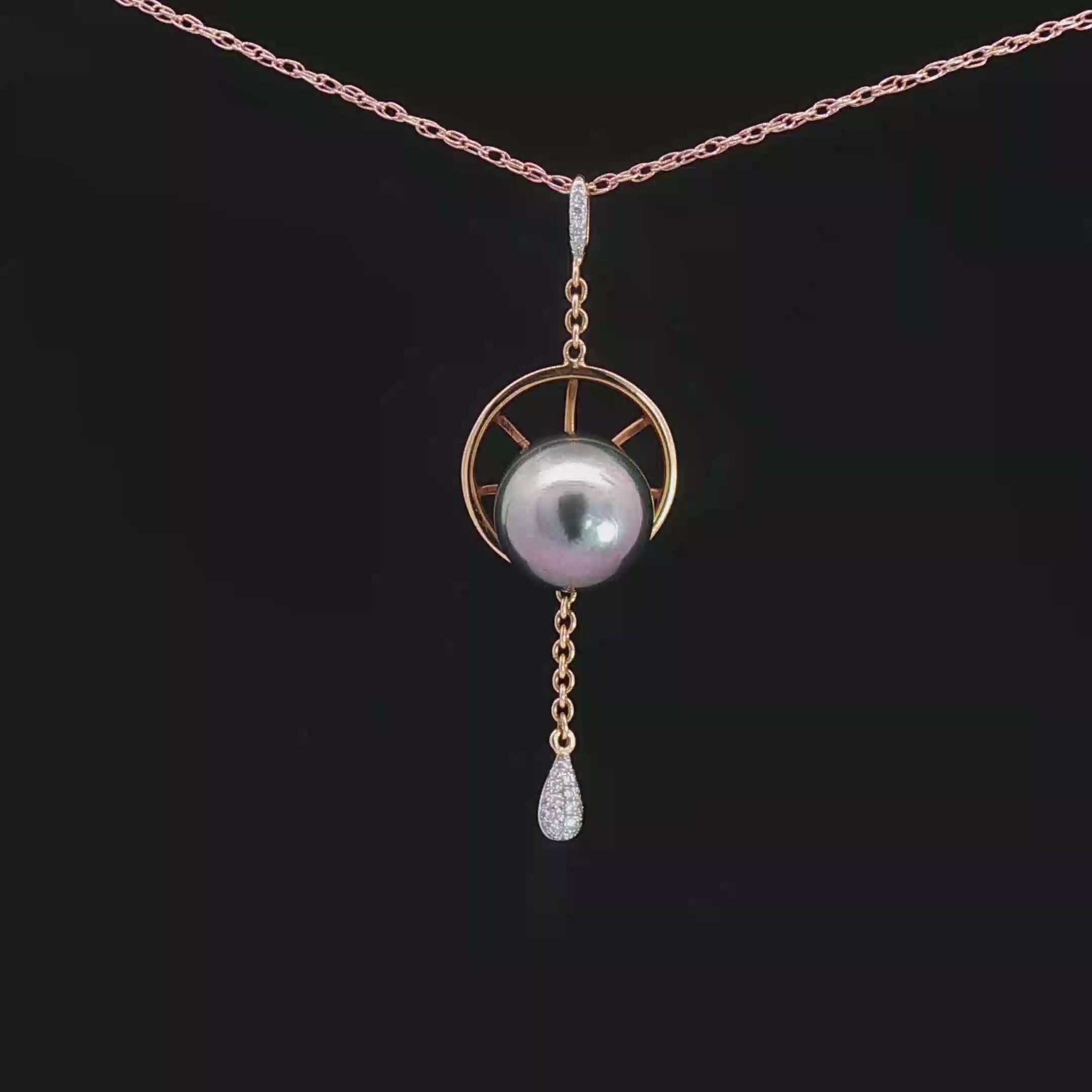 Tahitian Pearl Compass Pendant