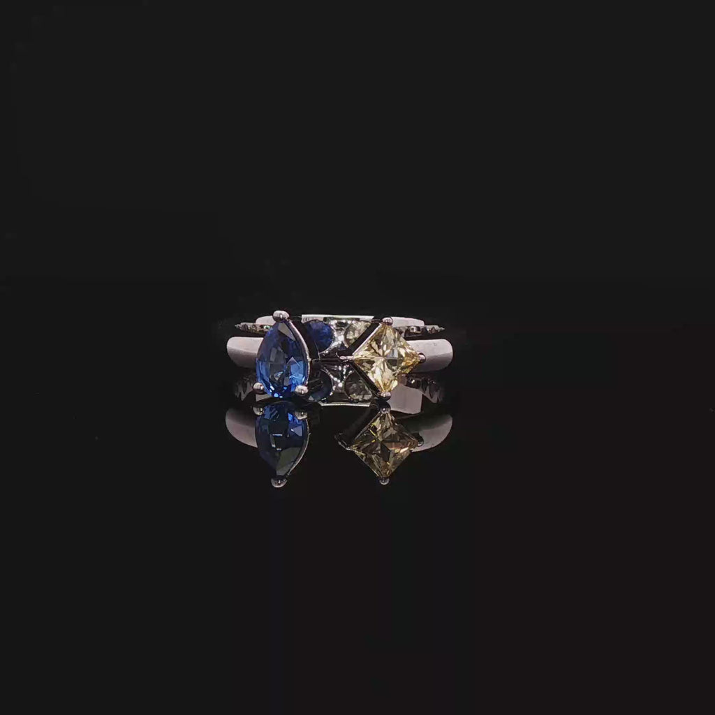 Sapphire Toi et Moi Ring