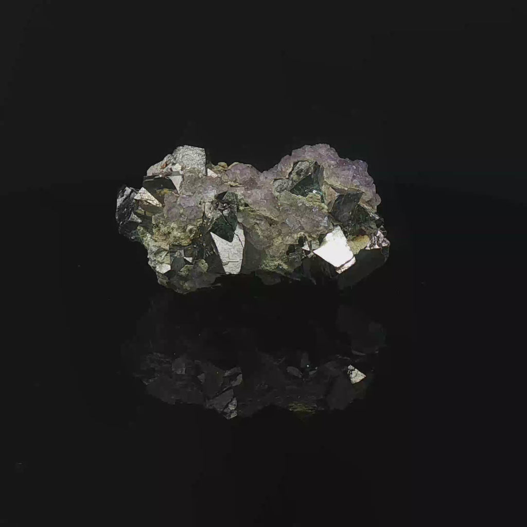 Fluorite on arsenopyrite