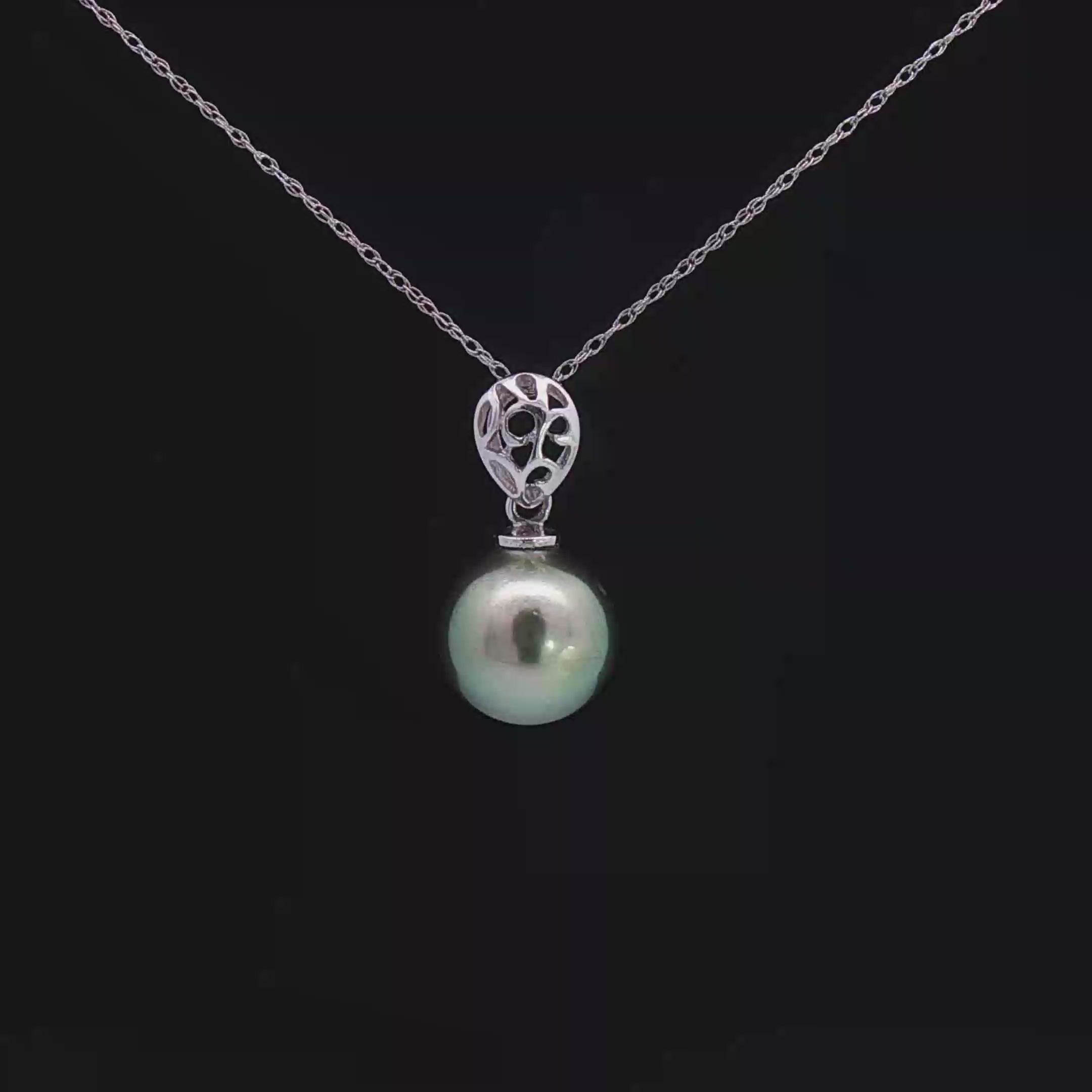 Tahitian Pearl Filigree Pendant