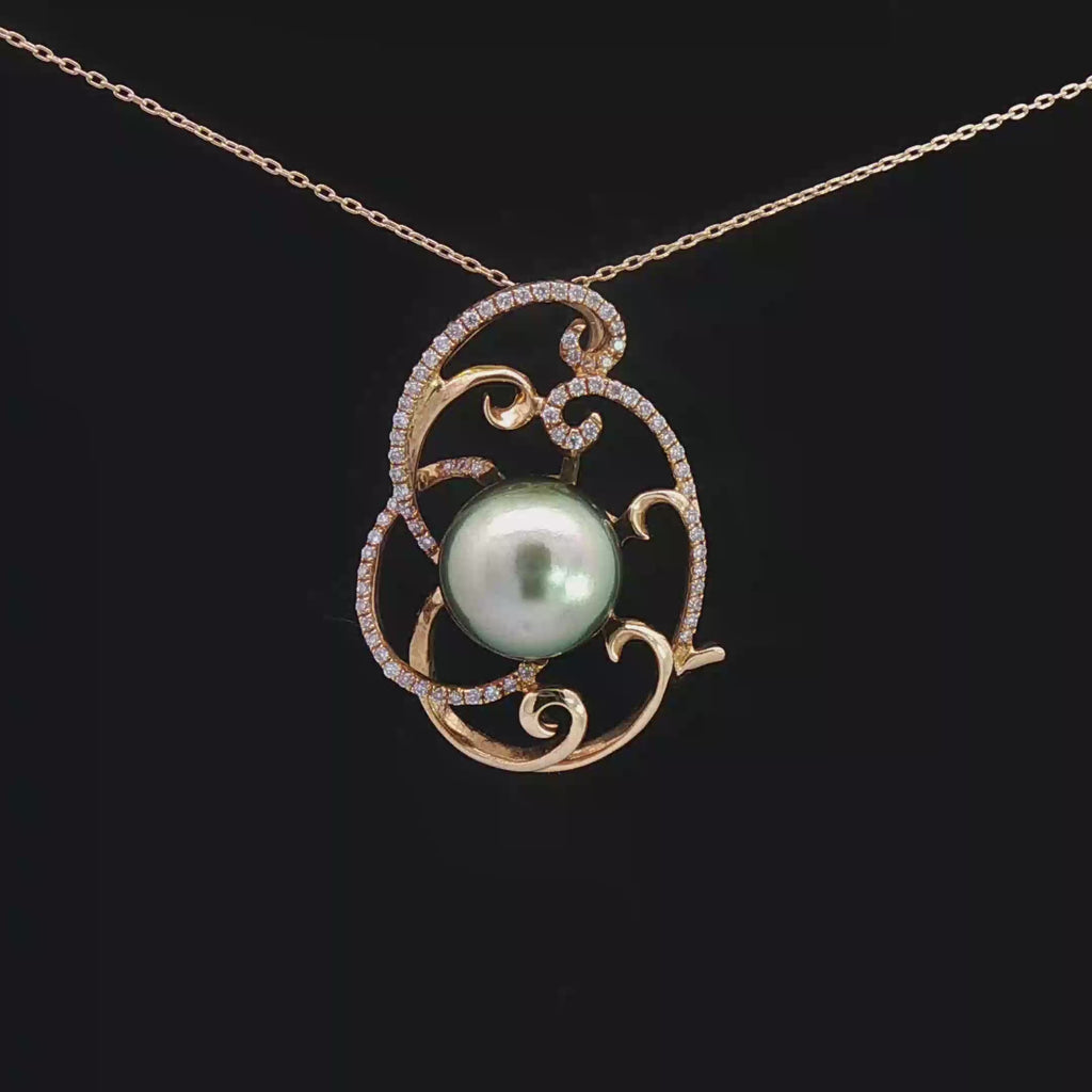 Tahitian Pearl Flower Pendant