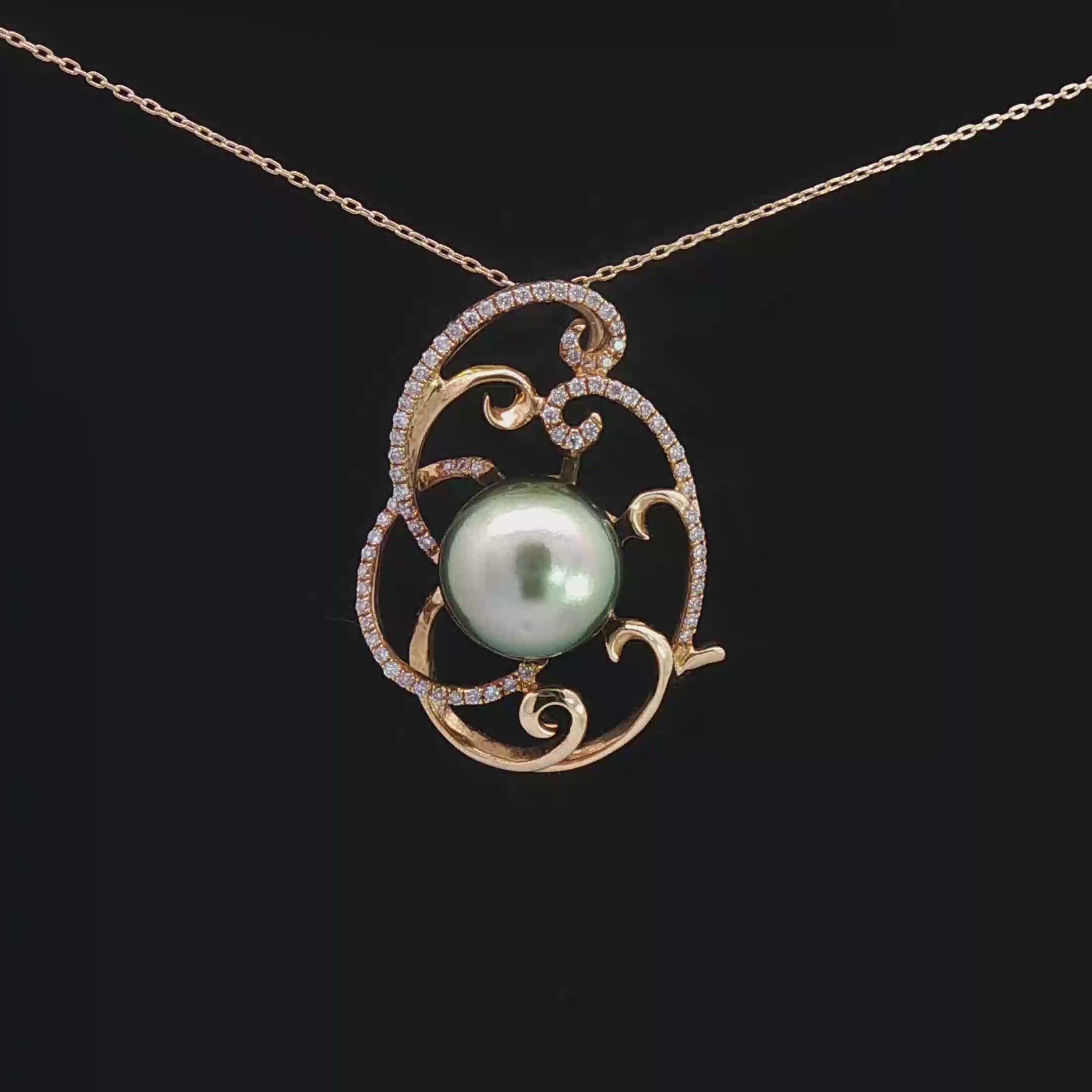 Tahitian Pearl Flower Pendant