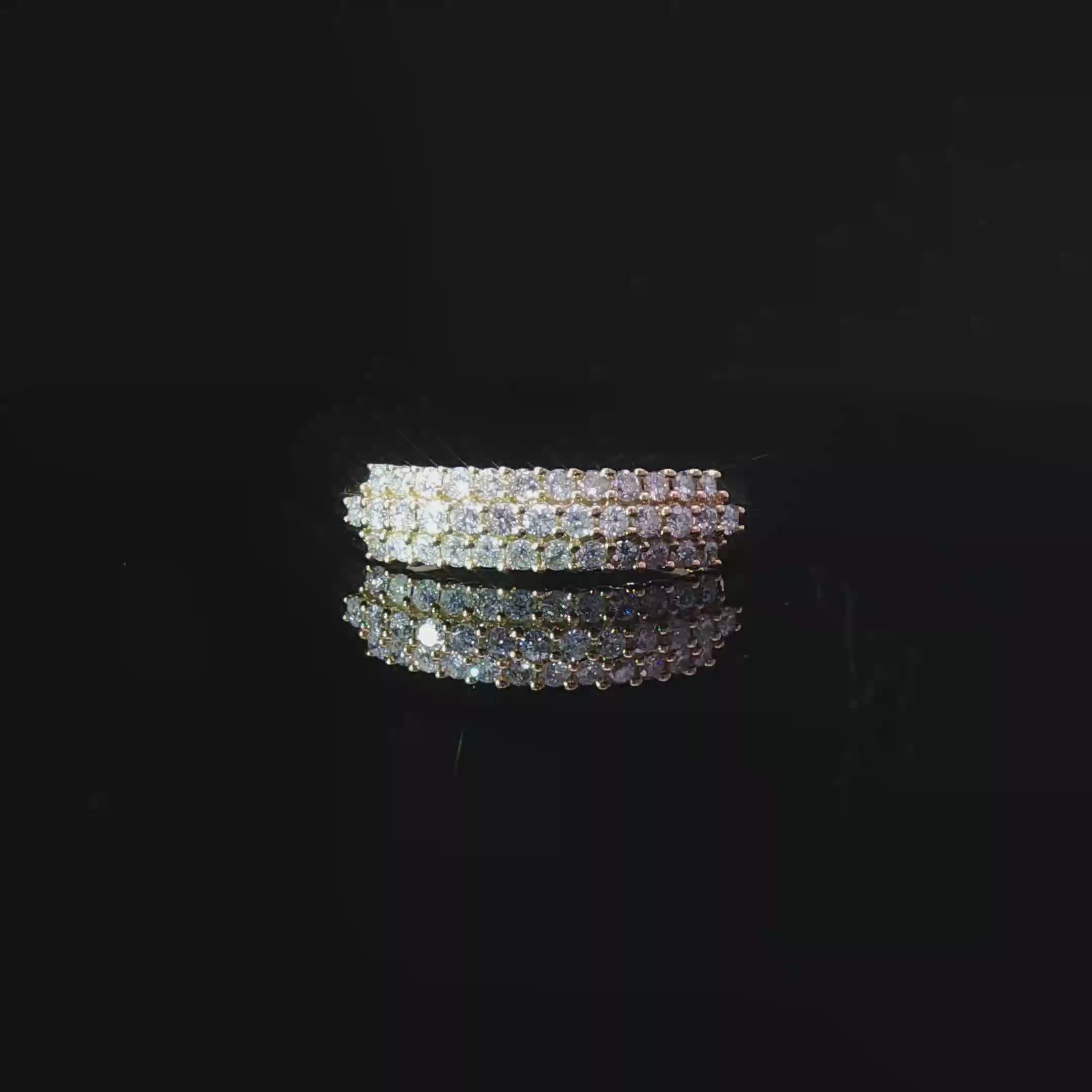 Tripple row diamond band