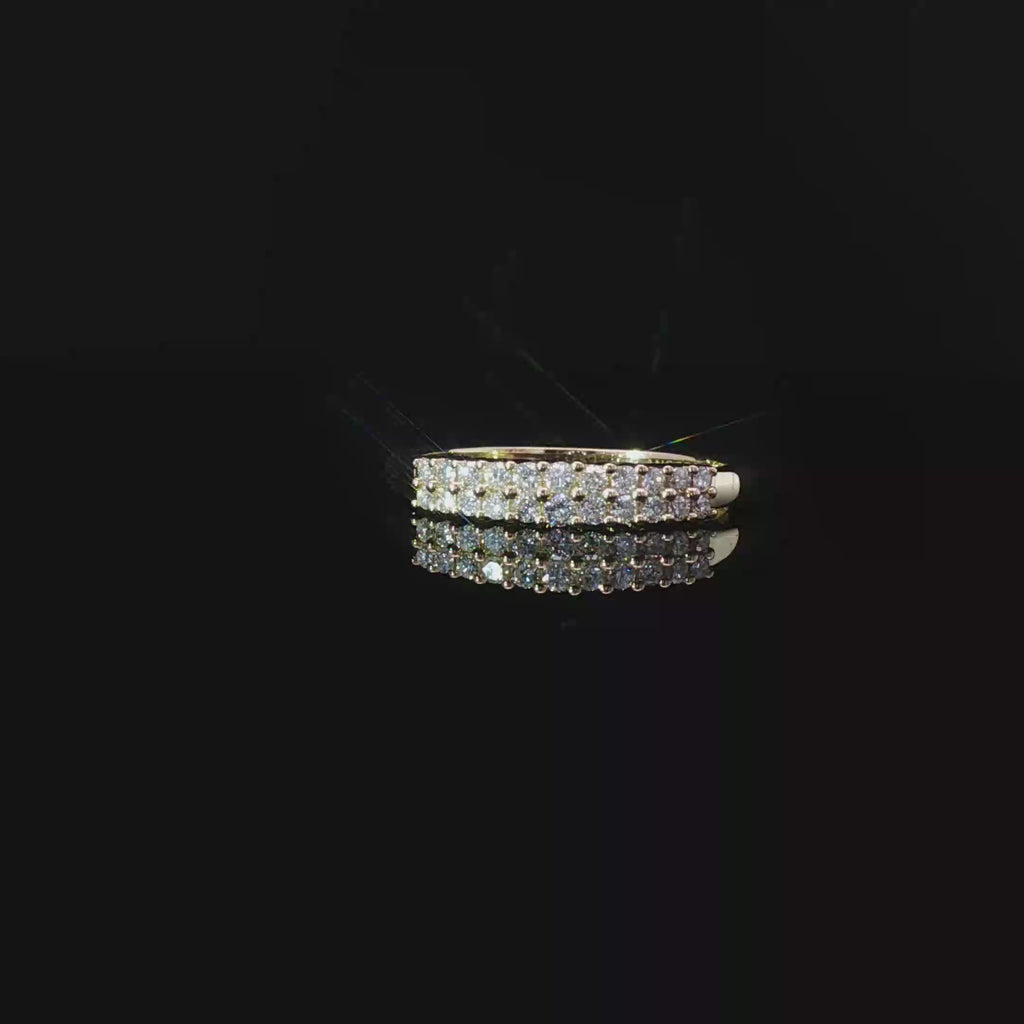 Dual row diamond band