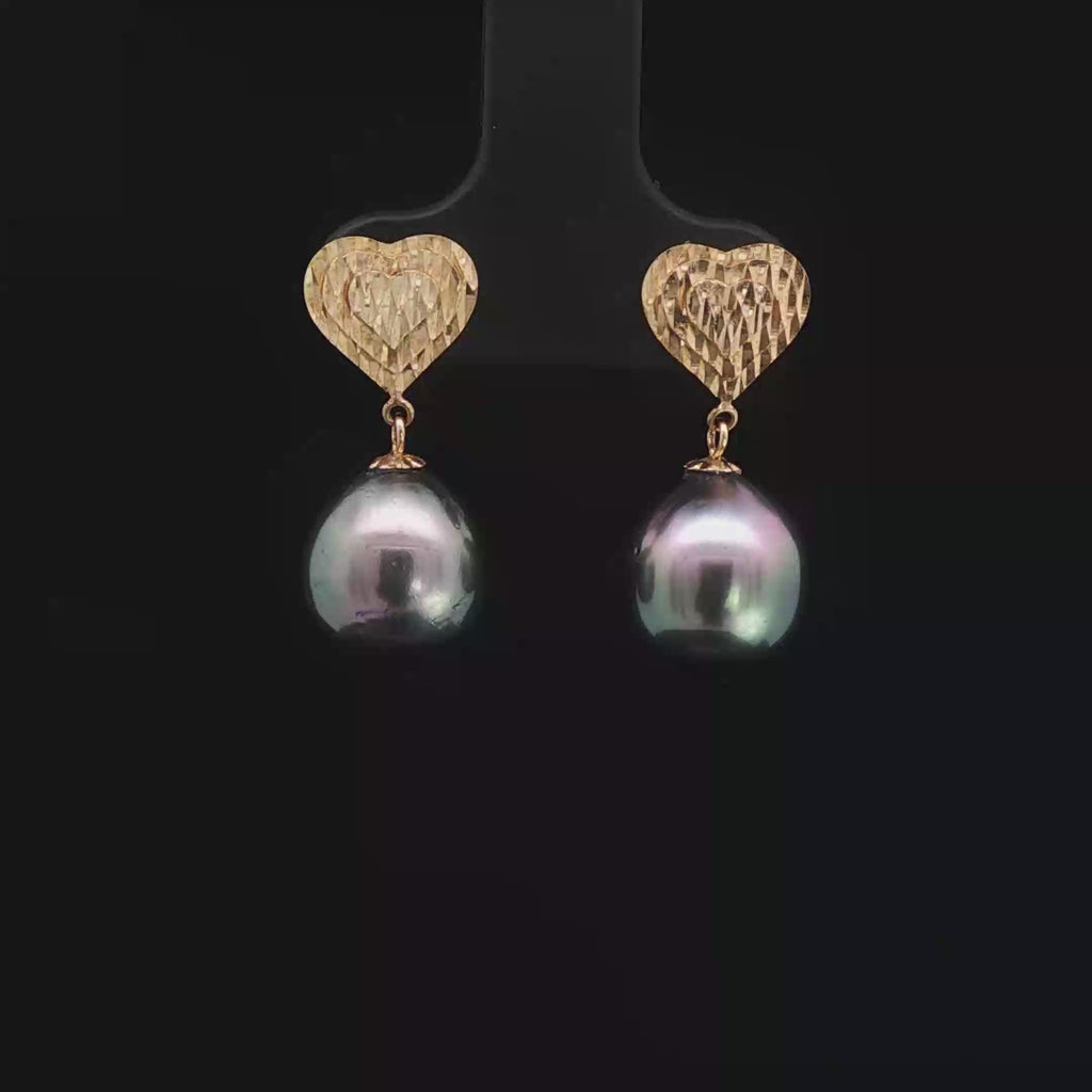 Tahitian Pearl Heart Earrings