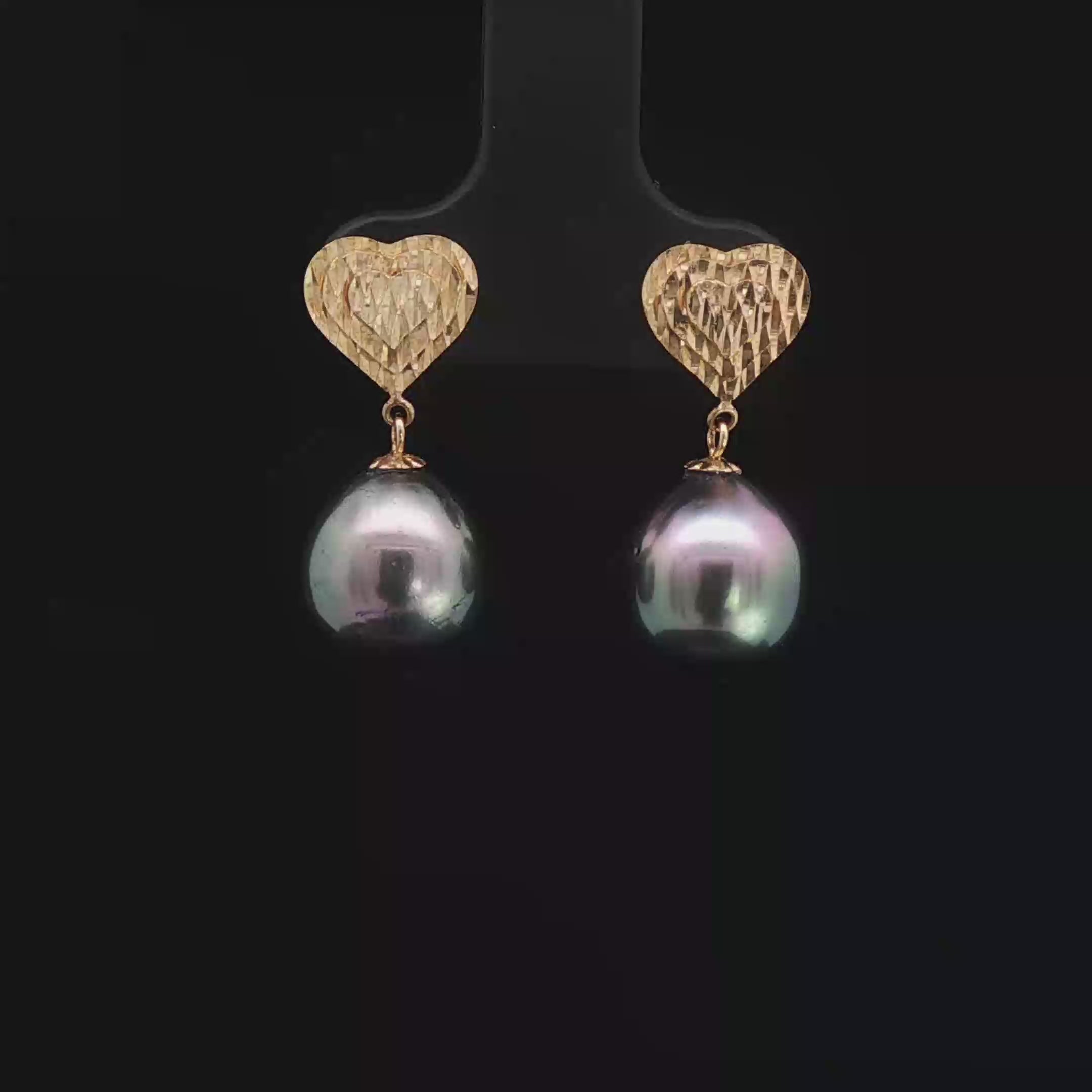 Tahitian Pearl Heart Earrings
