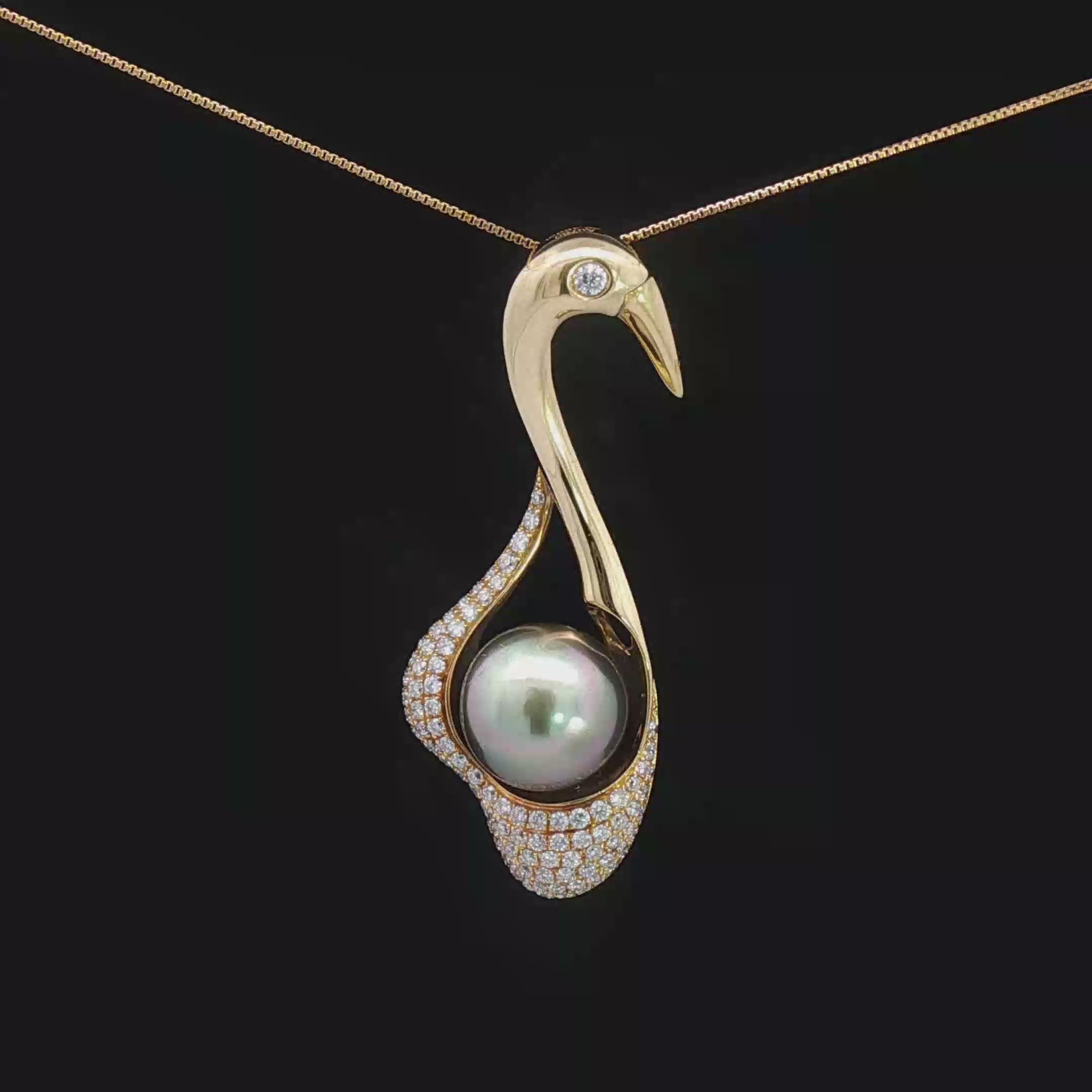 Tahitian Pearl Bird Pendant