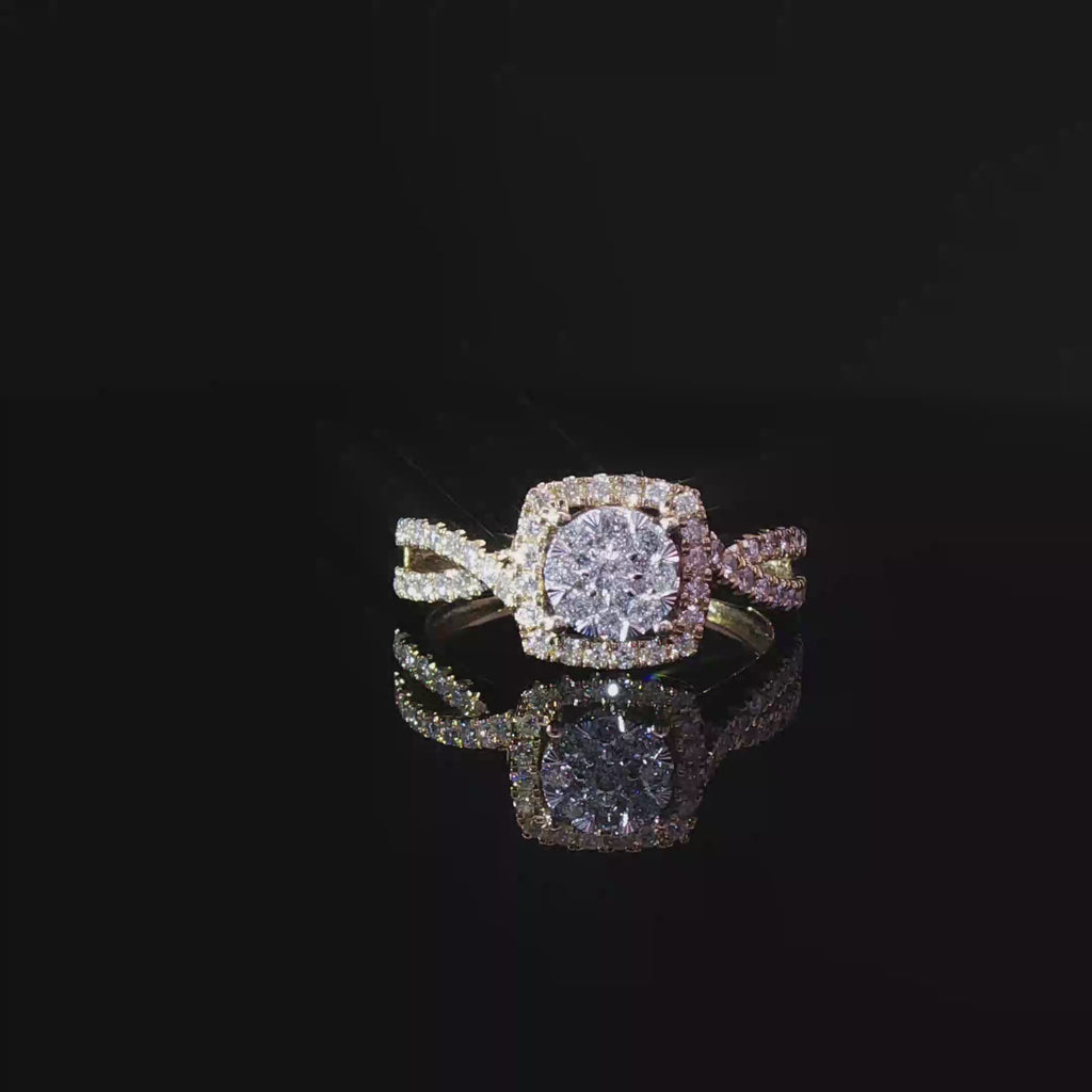 Twist halo ring