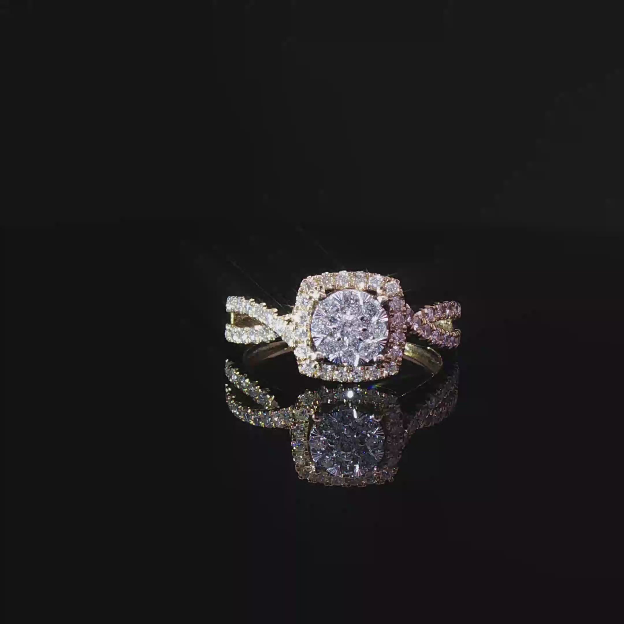 Twist halo ring