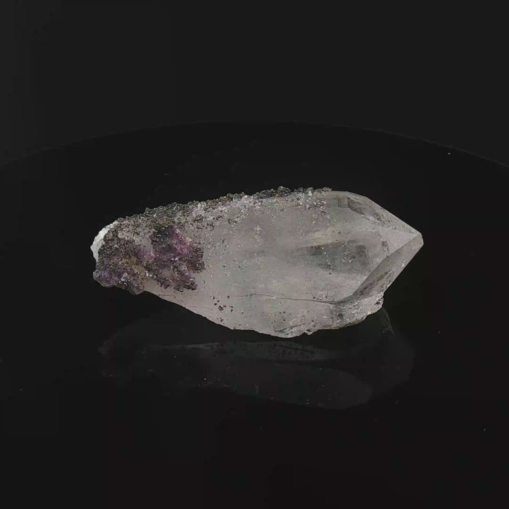 Fluorite, arsenopyrite on quartz