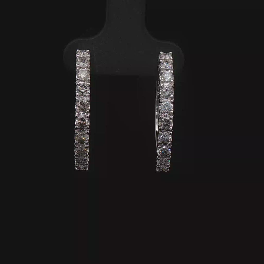 Prong set hoops large