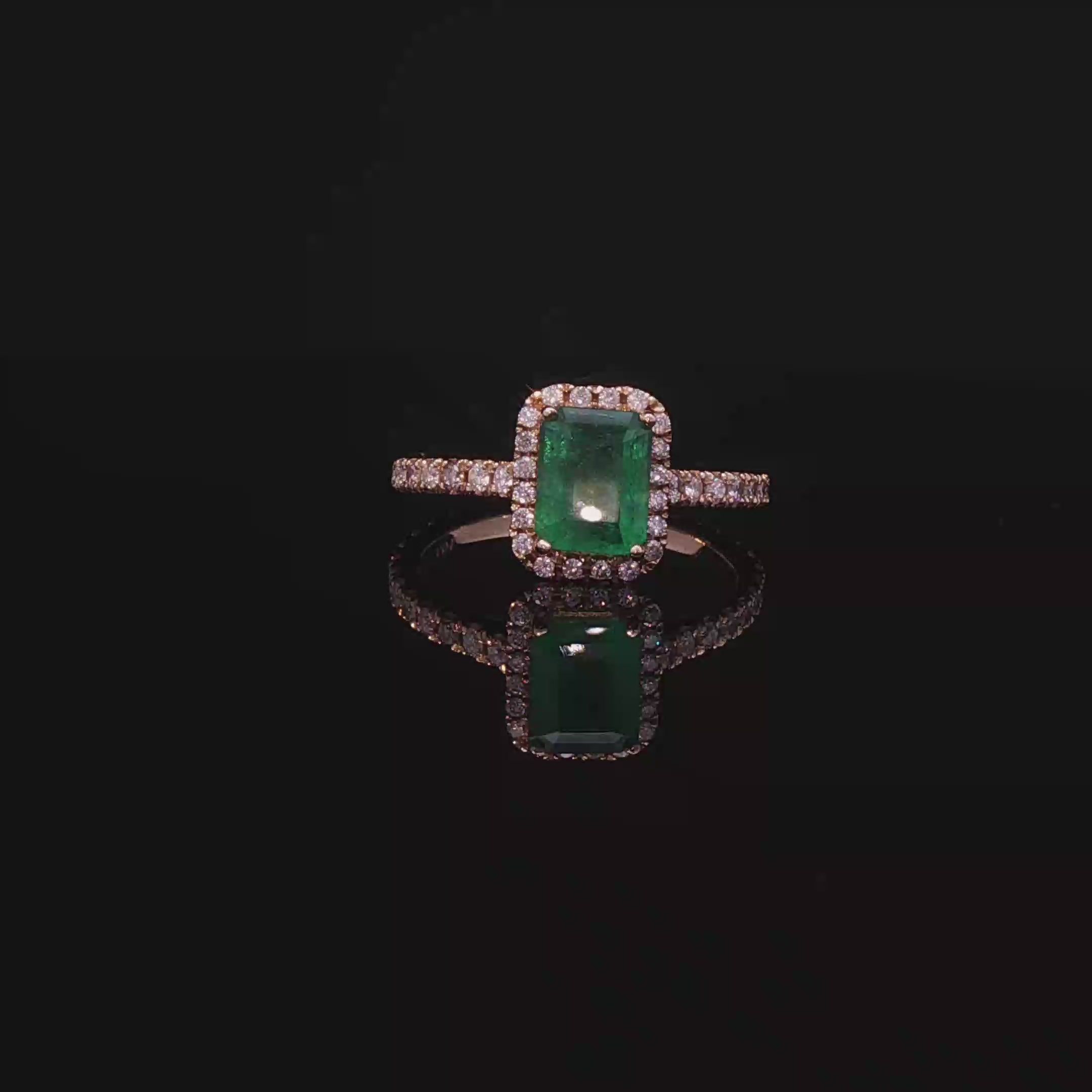 Emerald halo ring