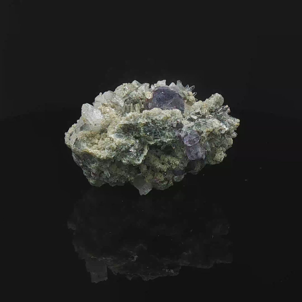 Fluorite, quartz on matrix
