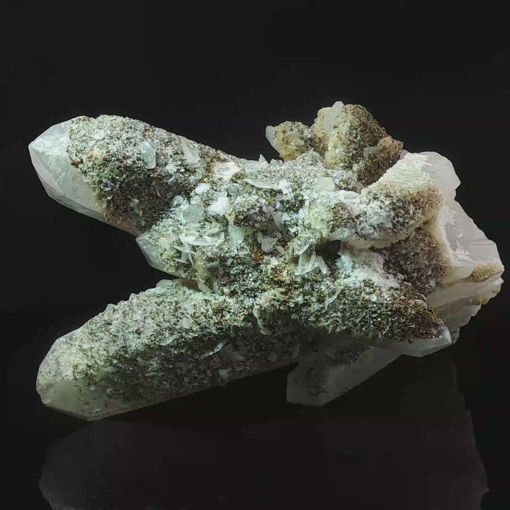 Pyrite & calcite on quartz